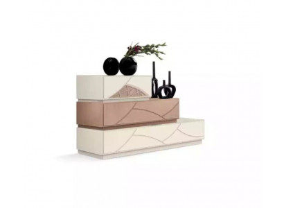 Italský nábytek Design Komoda Moderní Beige Luxus Nový dřevěný nábytek