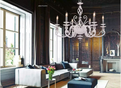 Stropní lampa Lustr Lustr Skleněný Bílý Lampy Starožitný Styl
