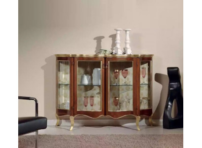 Dřevěné vitríny skleněný komoda skříň masivní dřevo vitrína obývací pokoj nábytek sideboard