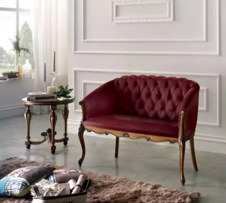 Navrhnout Chesterfield Sofa 2místná pohovka luxusní klasická textilní sedací souprava.