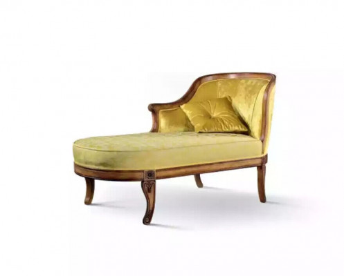 Chaiselongue látka Pohovka Ležící Chaise Klasický žlutý Pohovka Textil Nový