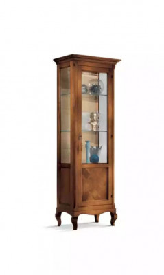 Nábytek Skleněná skříň Vitrína Dřevo Vitríny Skleněná skříň Regály Itálie