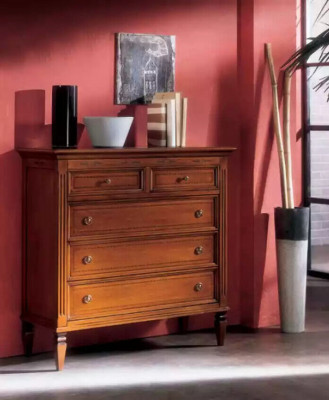 Luxus šatní skříň s 5 zásuvkami, designový nábytek z nového dřeva