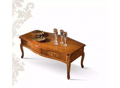 Klasický hnědý dřevěný stůl s šuplíky luxusního designu Nový.