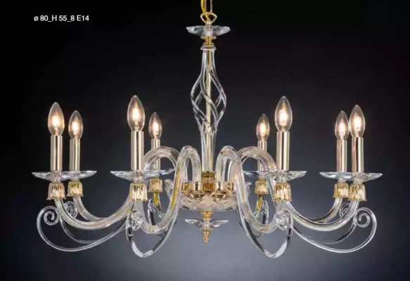 Lustr, stropní lampa 8x Lampy Luxus Stropní lampa Lampa Lüster Krystaly