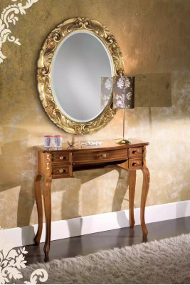 Klasický konzolový stůl Designer Hnedý dřevěný toaletní stůl Nový nábytek
