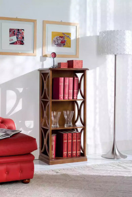 Klasická hnědá knihovna Regál Skříň Obývací pokoj Nábytek Stylový