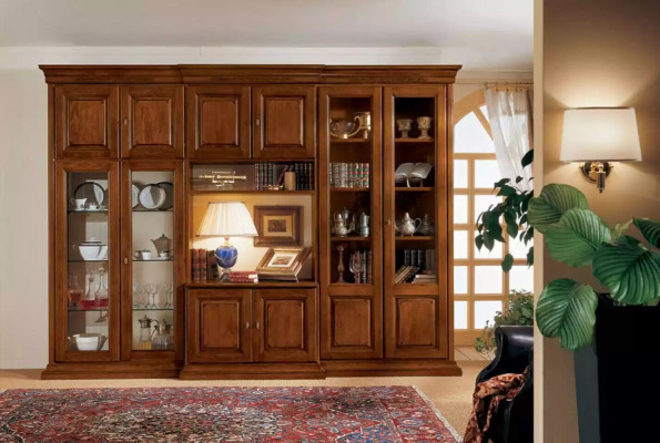 Wohnwand Italienische Holzmöbel Designer Nástěnné skříně Nový obývací pokoj