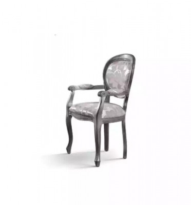 Jídelní židle židle jídelny Luxus Sitzer židle dřevo látka stříbrná.