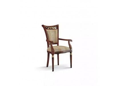 Židle Luxus Design Křeslo Dřevo Polstry Art déco Jídelní nábytek Dřevo