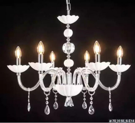 Kristalový lustr stropní lampa Zeus Bílá stropní lampa Lampa