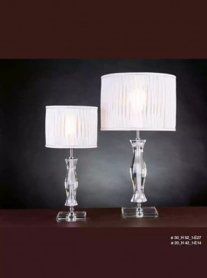 Křišťálová lampa žárovka stolní lampa bílá stojící noční stolek nová psací stůl.