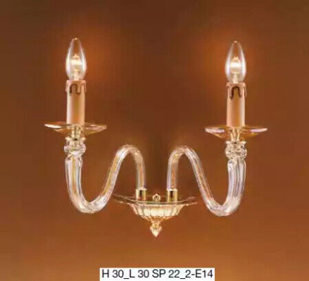 Nástěnná lampa, svítidlo v podobě koruny, stěnová lampa, lustr, lampa na stěnu, křišťálová lampa.