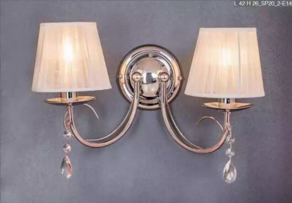 Nástěnná lampa, klasický stěnní lustr, dvojitá stěnní lampa