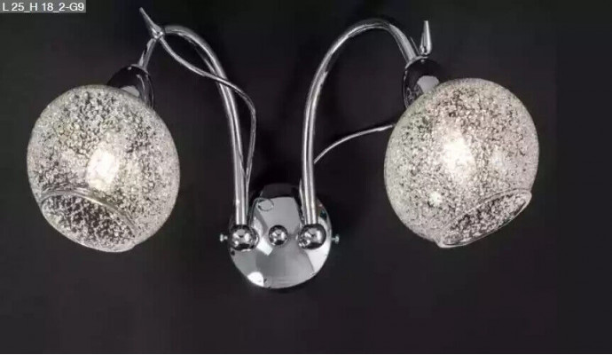 Luxusní stěnová lampa Šedá 2x lampy Kulatý tvar Dekorace