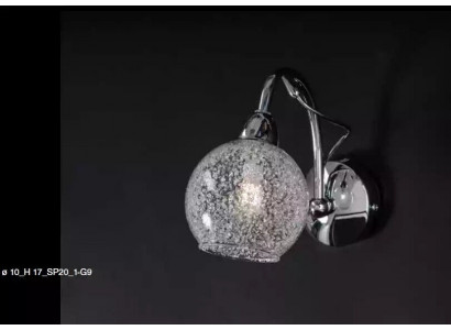 Stříbrný závěsný lustr se stěnným držadlem – klasická lampa na kůru - luxusní designová lampa