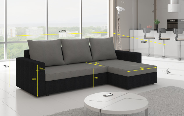 Design rohová pohovka, rozkládací pohovka, lůžková funkce, kůže, textil, pohovky, nové 502