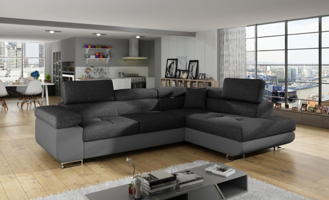 Eck Stoff rohová sedačka L-tvar Sofa Couch Design Couch Polster Textil Modern Textil