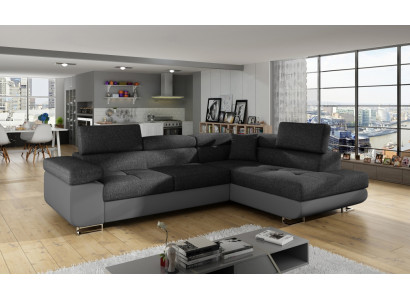 Eck Stoff rohová sedačka L-tvar Sofa Couch Design Couch Polster Textil Modern Textil