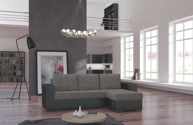 Návrh rohové pohovky, sedací souprava s vypínací pohovkou, gauč, pohovka, gauč, postel.