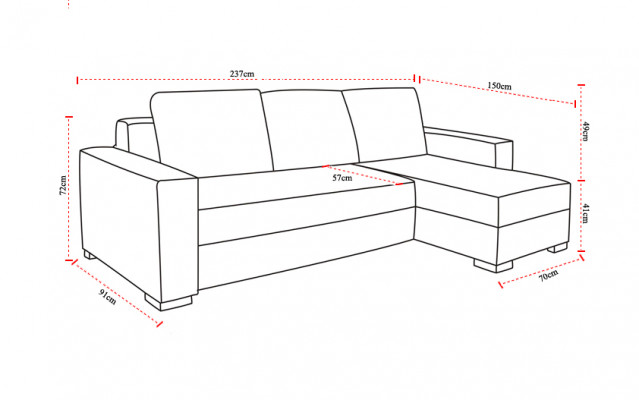 Designový rozkládací rohový vysokozdvižný gauč Newark z kůže a textilu Sofas Schlaf Sofa.