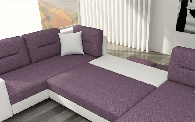 Obývací krajina ve tvaru U Moderní obývací pokoj Rozkládací pohovka Rozkládací gauč