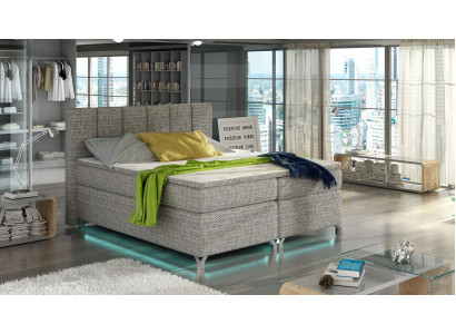 Boxspring postel 180x200cm hotelové postele kožené kompletní úložný prostor Topper