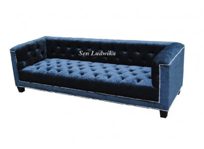 Elegantní designová pohovka s polstrováním Chesterfield, pohovky, trojmístná pohovka, samet.