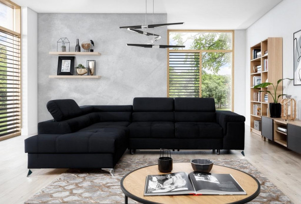 Design pohovka Rozkládací sedací souprava Textilní potahový set Obývací koutová sedací souprava Nová