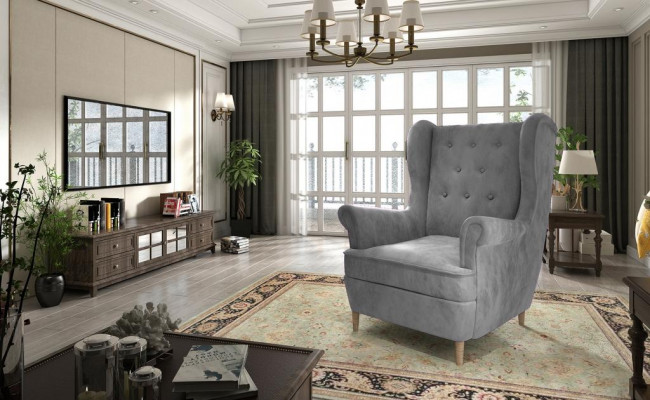 Pohovka Sofa Křeslo Design Sedadlo Kožený Lounge Klub Čalounění Luxus Uši