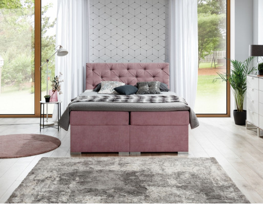 Postel s úložným prostorem Chesterfield, čalouněná postel, manželská postel, velká XXL designerská postel, nová.