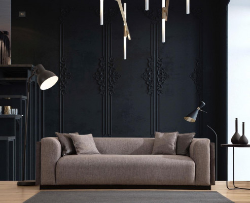 Sofáová sestava 4 + 3 Místná designová pohovka Čalouněné pohovky Moderní skupinová sada