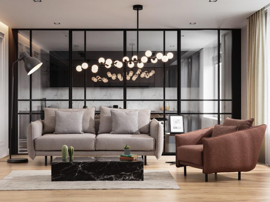 Třísedací pohovka Sedací souprava Nábytek Vybavení pohovky Pohovky Potahy šedé Nový