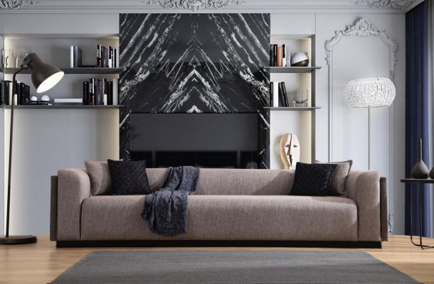 Sofáová sestava 4 + 3 Místná designová pohovka Čalouněné pohovky Moderní skupinová sada