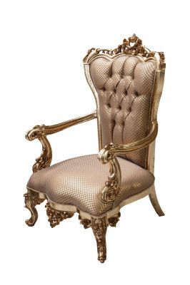 Křeslo obývacího pokoje Klasický design Křeslo Zlatý Luxus Obývací pokoj Textilní