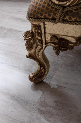 Křeslo obývacího pokoje Klasický design Křeslo Zlatý Luxus Obývací pokoj Textilní