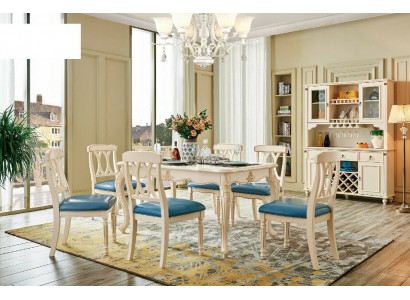 Jídelní nábytek jídelní stůl 6 x židle sada dřevo kuchyňská skupina souprava nová 7dílná.