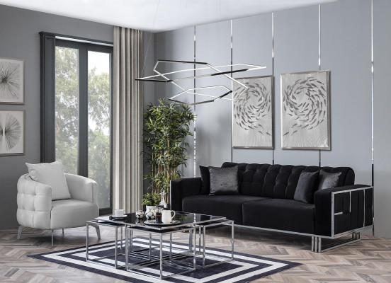 Třísedák sedačka pohovka nábytek vybavení pohovka černá potah