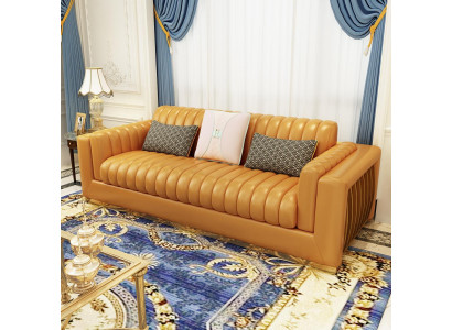 Wohnlandschaft Garnitur Design Modern Sofas Sofa 3 Sitzer Ledersofa Couch -> Obývací souprava Design Moderní Sofy Jednolůžko 3 místné Kožená Pohovka