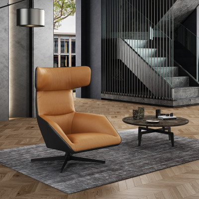 Luxus Design Möbel Moderner Design Sessel 75 x 101cm Leder Wohnzimmer