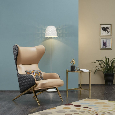 Křeslo Návrhářské křeslo Polstrované křeslo Moderní Dekorativní Relaxační Kožené křeslo Luxusní
