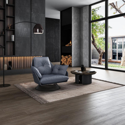 Křeslo Design Šedý Kov Relaxační Klub Lounge Jediného Sedadla Potah Látka Kožený