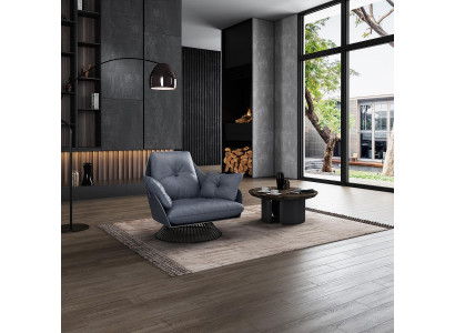 Křeslo Design Šedý Kov Relaxační Klub Lounge Jediného Sedadla Potah Látka Kožený