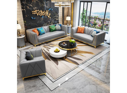 Sofa setování polstrování sedací soupravy 2 dílná sada 3+2 lůžkový kůže nový gauč.