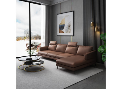 Sofa L-Form Kožená pohovka Rozkládací sedací souprava Rozkládací pohovka Souprava Moderní pohovky Nové