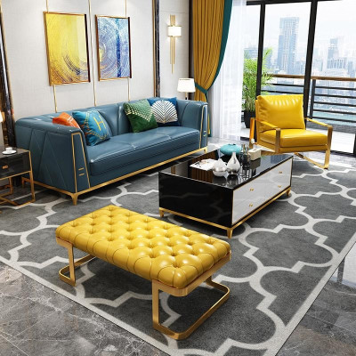 Chesterfield Sofa Pohovka Třísedák Pohovka 3-sedadlová Pohovka s potahem Kůže