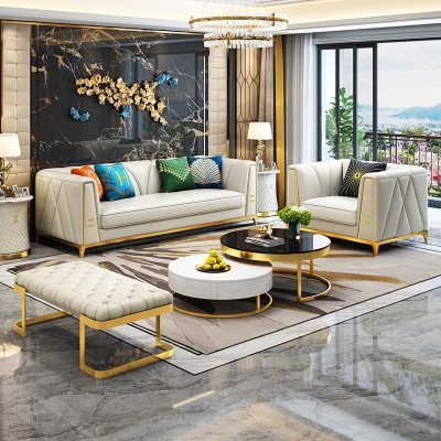 Chesterfield Sofa Pohovka Třísedák Pohovka 3-sedadlová Pohovka s potahem Kůže