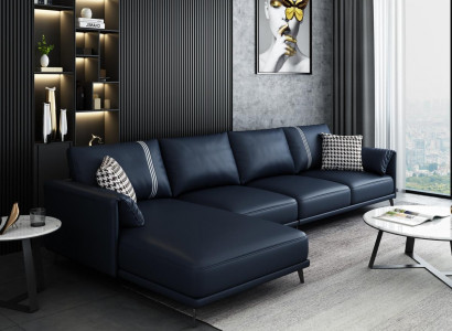 Vysokohodnotná rohová sedací souprava rohová pohovka L-tvaru kůže Nábytek Pohovka Nový