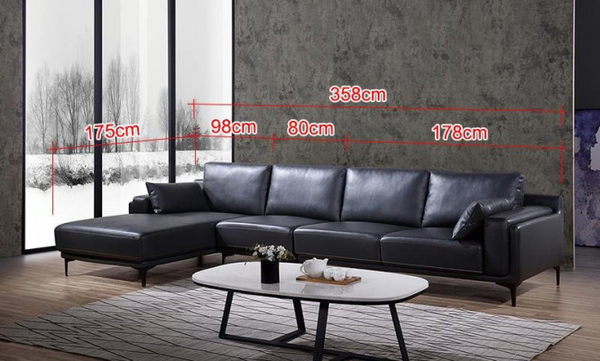 Sofa Design rohová sedací souprava L tvaru kožená pohovka obývací stěna sestava moderní pohovky