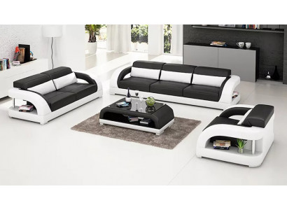 Obývací souprava gaučová sestava 3+2+1 s designovým gaučem Kožený gauč Moderní gauč